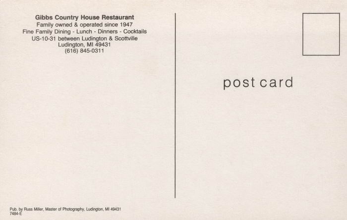 Gibbs Country House Restaurant - Old Postcard